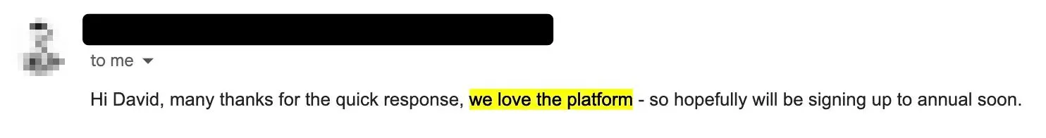 Testimonial Screenshot