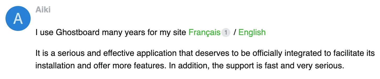 Testimonial Screenshot